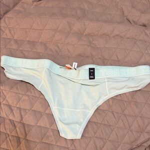 Torrid Soft Blue Thong with Logo Waistband